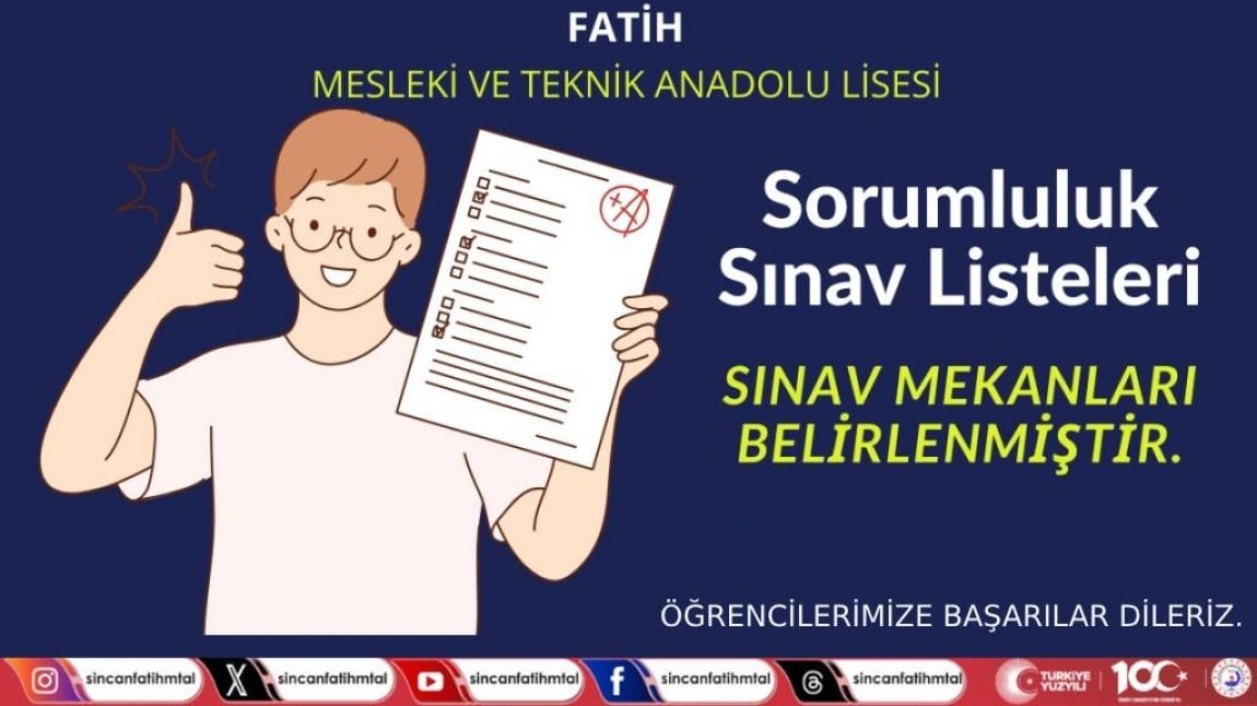 Şubat Ayı Sorumluluk Sınav Listeleri Yayınlandı